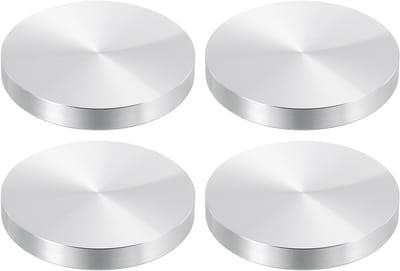 Ronde Aluminium Schijf 50mm, 4 Stuks M10 Draad, 7mm Dikte voor Glas Tafelblad - Duurzaam en Lichtgewicht Accessoire voor Meubels