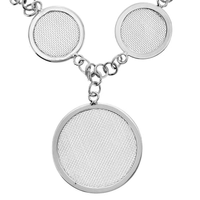 Behave - Zilverkleur ketting met ronde hanger - Tijdloze sparkle-look