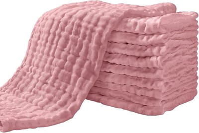 Set van 10 Absorberende Luiers en Boertjes 27 x 50 cm, 6 Laags Katoen, Ideaal voor Babyverzorging en Voeden