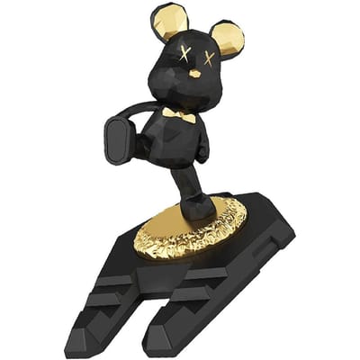 Support de téléphone Ours Mignon Innovant Multifonctionnel Portable Ours Kung Fu Bureau Téléphone Portable Tablette noir