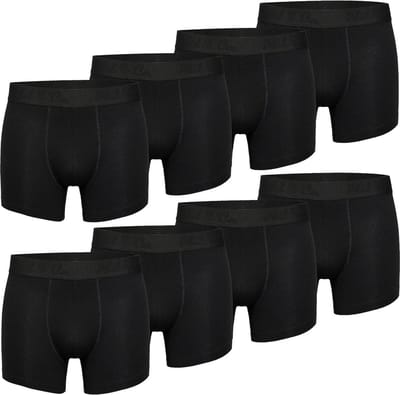 Phil & Co Zwarte Boxershorts Heren Multipack 8-Pack Zwart - Maat 4XL | Onderbroek