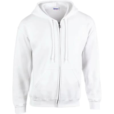 Gildan Heavy Blend™ Adult Full Zip Hooded Sweatshirt GI18600 - White - L