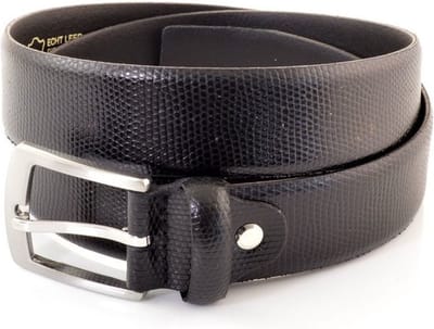 Nette zwarte pantalon riem met hagedis print. Maat 105