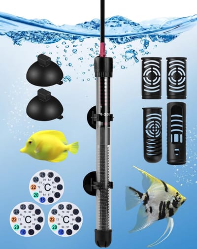Instelbare Aquariumverwarming 200W voor 375 Liter Vistank - Met Thermostaat en Controlelampje