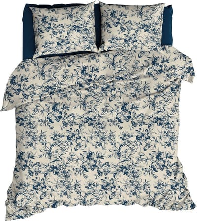 Satin d`or Satijn Dekbedovertrek 140X200/220 Guirlande Marine