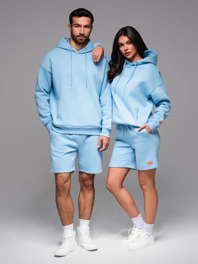 OMBRE Set - Loose Fit - Katoen - Effen Lichtblauw U1 (XS-S)