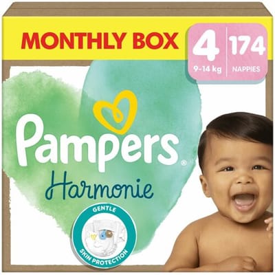 Pampers Harmonie Luiers Maat 4 - 174 Luiers - 9kg-14kg - Maandbox