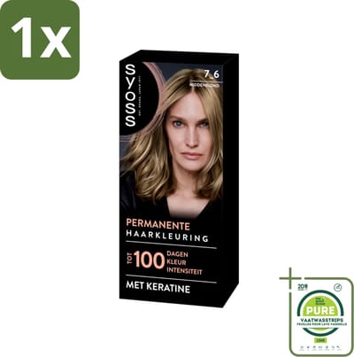 1 x SYOSS - Coloration 7-6 Middenblond - Haarverf - Grijsdekking - Vermindert Haarbreuk - Permanente Haarkleuring - Haarkleur - Grijsdekking - Keratine - Haarkleur Intensief