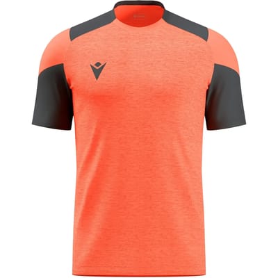 Macron Glory Golem Shirt Korte Mouw Heren - Coral Fluor / Antraciet | Maat: 3XL
