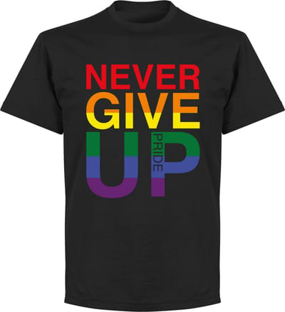 Never Give Up Pride T-Shirt - Zwart - M