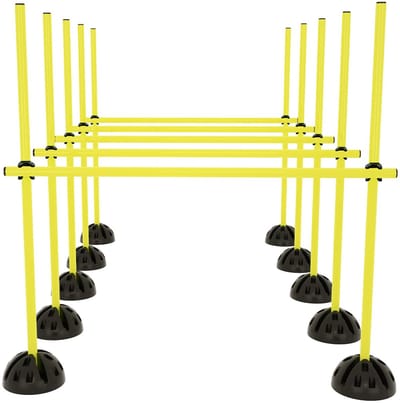 Agility hindernissen springstangen set trainingsstangen trainingsaccessoires voor springkracht dribbling en beweeglijkheid slalomstangen hobby horse obstakels NAIZY