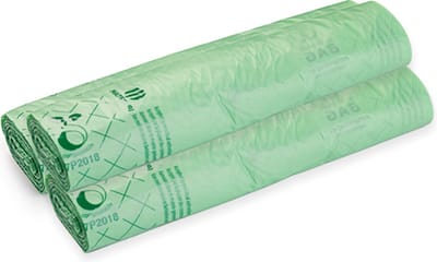 Composteerbare containerzakken – 240L - 3 rollen - 6 zakken per rol – Biologisch afbreekbaar – Europees gecertificeerd – Biobased materiaal