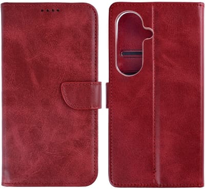 Rixus Bookcase For Samsung Galaxy S26 Dark Red