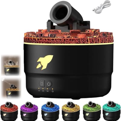 Luchtbevochtiger -2 spuitmodi-stille luchtbevochtiger-280ML-LED-licht-Geurverspreider- Cannon Luchtbevochtiger (zwart)