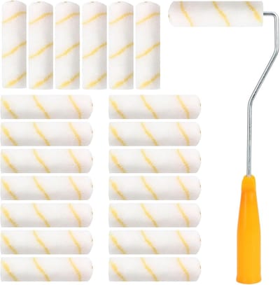 20 stuks verfrollers, klein, 15,24 cm, universele verfroller, schilderrol voor muurverf en lak, pleisterwerk en woondecoraties en voor artistieke ontwerpen