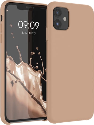 kwmobile telefoonhoesje geschikt voor Apple iPhone 11 - Hoesje met siliconen coating - Smartphone case in cappuccino
