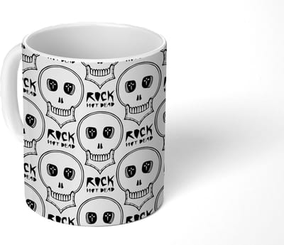 Mok - Koffiemok - Doodskop - Quotes - Rock - Patronen - Gothic - Mokken - 350 ML - Beker - Koffiemokken - Theemok