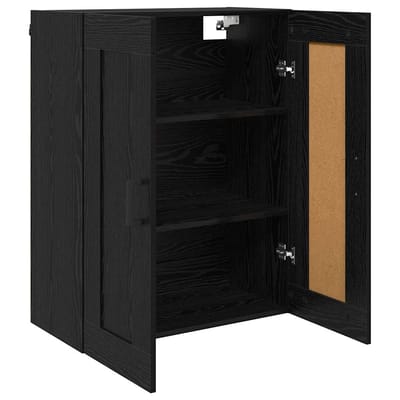 vidaXL - Wandkast - Zwart - Eiken - 69,5 - x - 34 - x - 90 - cm - Bewerkt - hout