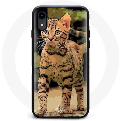 Coque - Mixte - Iphone XR - Souple - Noir - Bengal Chat