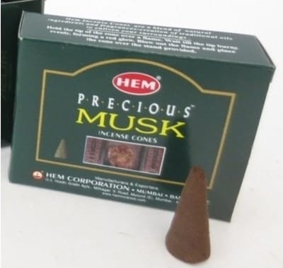HEM Wierook kegeltjes in huisgeur Musk - 20x kleine kegeltjes - Ontspannend - Kalmerend