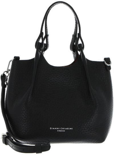 GIANNI CHIARINI Leren handtas schoudertas Dua Handbag Nero - Castoro zwart