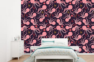Behang - Fotobehang Octopus - Baby - Design - Breedte 360 cm x hoogte 260 cm