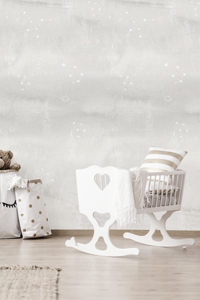 INGK Kinderbehang - Stars, Grey