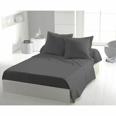 Laken - HOME LINGE PASSION - 180 x 290 cm - 1 persoons - Antraciet