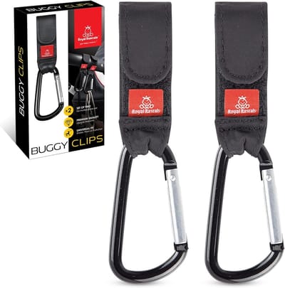 Kinderwagen Haken - Buggy Clips - Onderweg Organiseren - Universele Pasvorm - 5 kg Per Clip - Zwart
