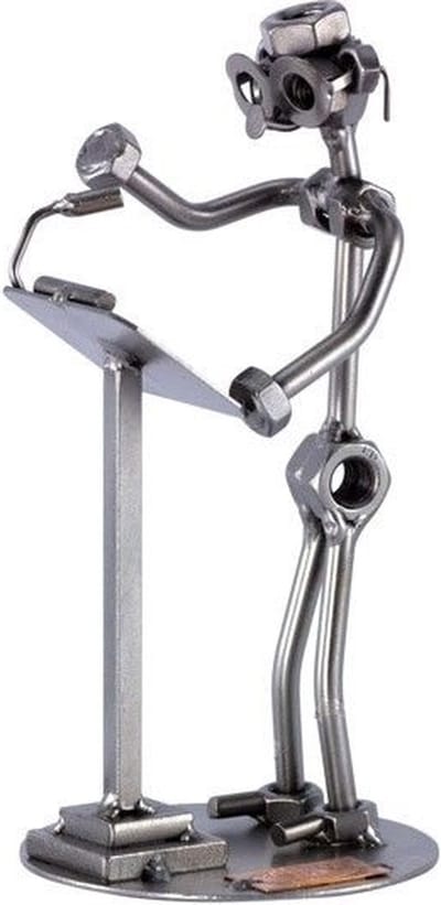 sculptuur voorzitter - spreker beroepen beeldje - metaal 18x9x9 relatiegeschenken