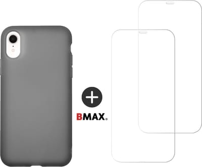 BMAX Telefoonhoesje geschikt voor iPhone 11 Pro - Latex softcase hoesje zwart - Met 2 screenprotectors