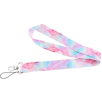 Cordon imprimé marbre pour porte-clés, carte d'identité, passeport, étudiant, téléphone portable, porte-badge USB, porte-clés, sangles de cou, accessoires white