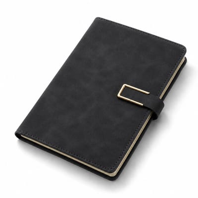 VHV - A5 Notitieboek - Journal met Gesp en 200 Pagina's - Papier 14,5 x 21,2 cm - Kantoor/School - zwart