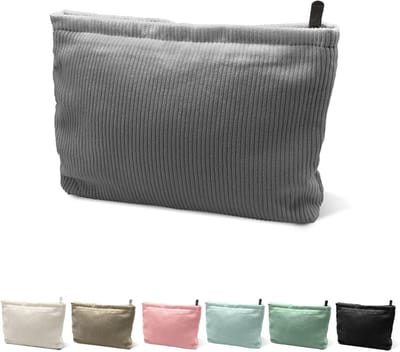 Cosmetica Tas van Katoen, Make-up Organizer, Reistas voor Toilettas en Accessoires, Grijs, Perfect voor Vrouwen en Reizen