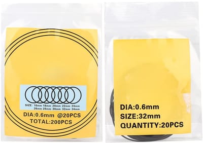 Dailygoods- Horloge O-Ringen 200 Stuks - Waterdichte Rubber O-Ringen - Vervangingsringen - Flexibel - Duurzaam - Geschikt voor Horlogemakers - Horlogeafdichtingen