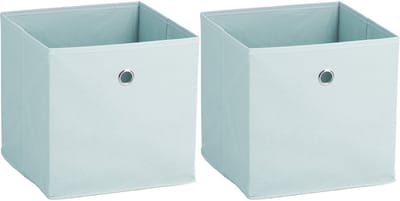 Zeller opbergmand/kastmand - 2x - 22 liter - lichtblauw - 28 x 28 x 28 cm