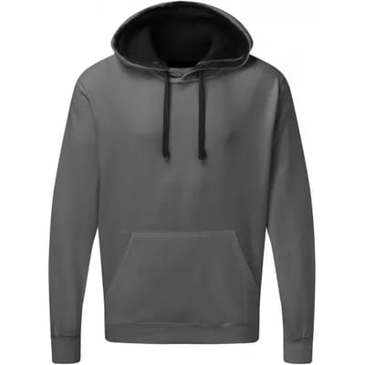 Contrast Hooded Sweatshirt Heren SG Collectie Grijs/Zwart Maat M