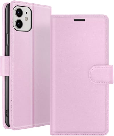 Zanae, Hoesje geschikt voor iPhone 12 / 12 Pro - Wallet Case & Magneetsluiting, Roze