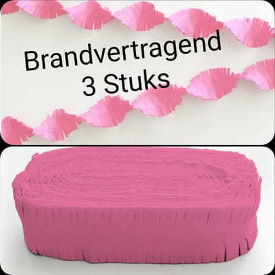 3 stuks BRANDVERTRAGENDE Draaiguirlande Licht Roze, 72 meter, Geboorte, Meisje, Baby, Gender Reveal Carnaval, Verjaardag