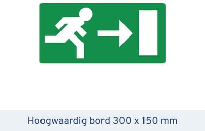 Noodpictogrammen - Pictogram nooduitgang - Rechts - 300x150mm