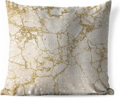 Buitenkussen - Marmer - Goud - Glitter - 45x45 cm - Weerbestendig