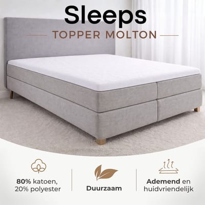 Sleeps Topper Molton Matrasbeschermer Hoeslaken Stretch - 120x200 cm