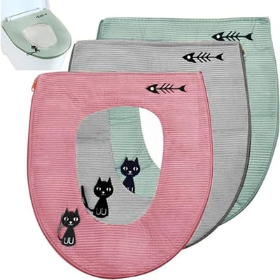 Set van 3 Wasbare Toiletbrilhoezen - Universele, Antibacteriële en Waterdichte Bescherming voor Toiletzittingen
