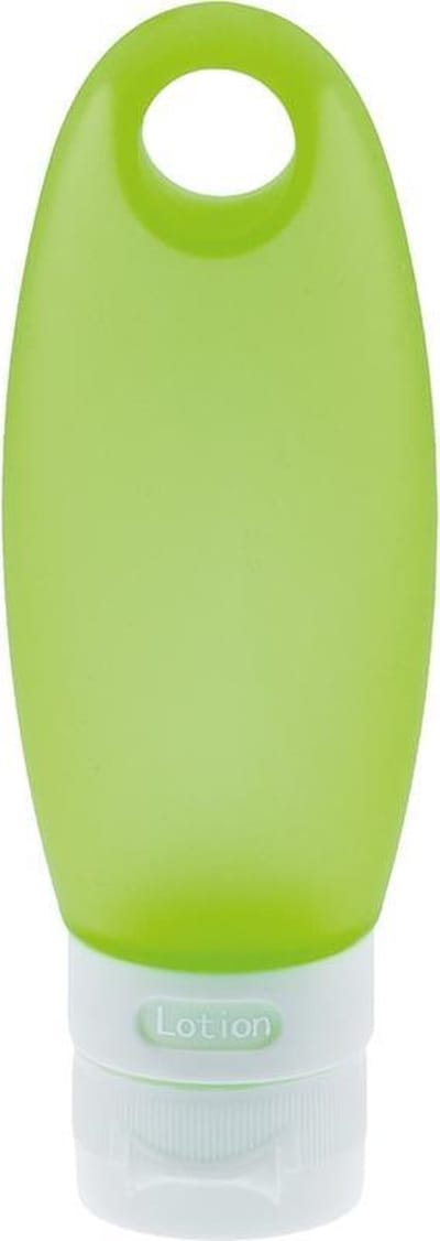 Rubytec Knijpfles Splash - 98 ml - Reisfles voor Handbagage - Siliconen Doseersluiting - Eenvoudig te vullen & te reinigen - No-spil-opening - BPA-vrij - Reisflacon - Navulbaar - ø14,5 cm - Groen/wit