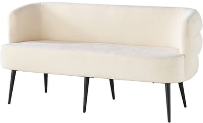 Eetkamerbank met armleuning Quinn 160cm beige chenille eetbank