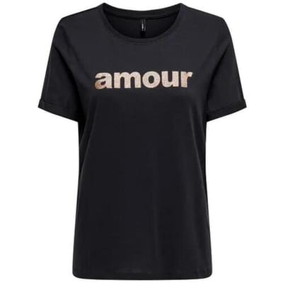 T-shirt Korte Mouw Only Amour Glitter