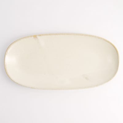 Tokyo Design Studio - Titanium Matte - Ovaal Bord - 28,5 x 14 cm - Porselein - Japans Servies