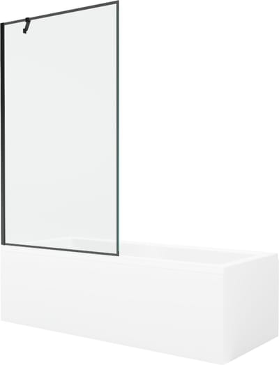 Mexen Cubik rechthoekig bad 170 x 70 met ombouw en 1-delige badwand 100 , zwart patroon - 550317070X9510007070