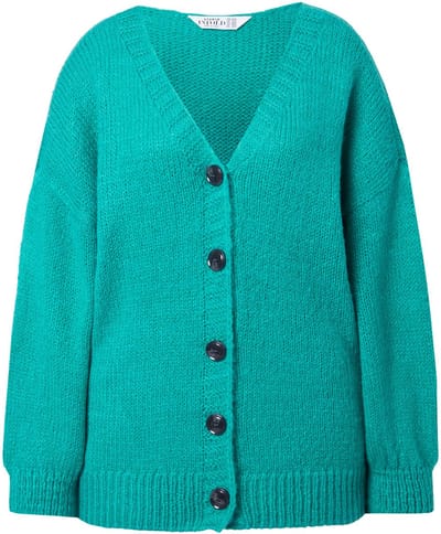 Studio Untold - Dames - Cardigan oversized V-hals - Turquoise groen - Maat 54+