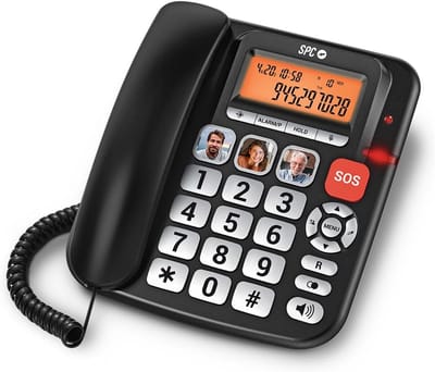Senioren Telefoon Vast met Grote Knoppen, Extra Luid Geluid en Verlicht Display